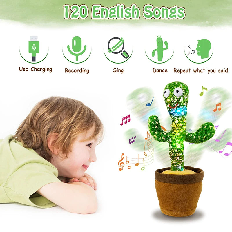 Dancing Cactus 120 Song Speaker Talking Usb Battery Voice